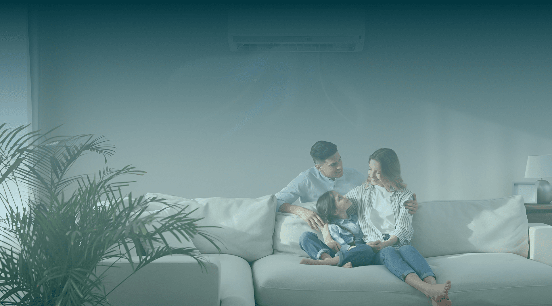 Família em ambiente confortável